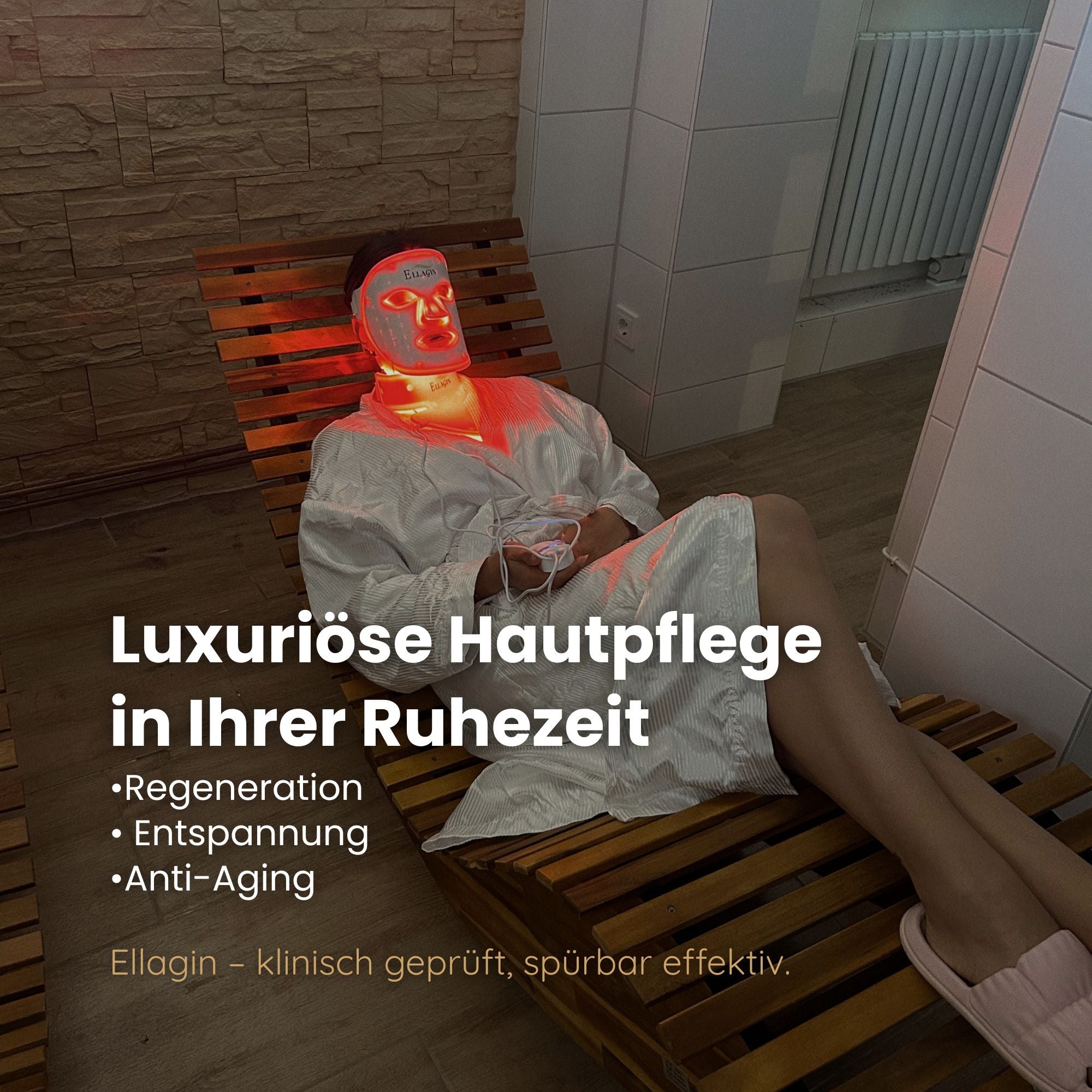 Ellagin Medizinische LED-Gesichts-,Hals und Dekolletémaske Professionelle LED-Lichttherapie