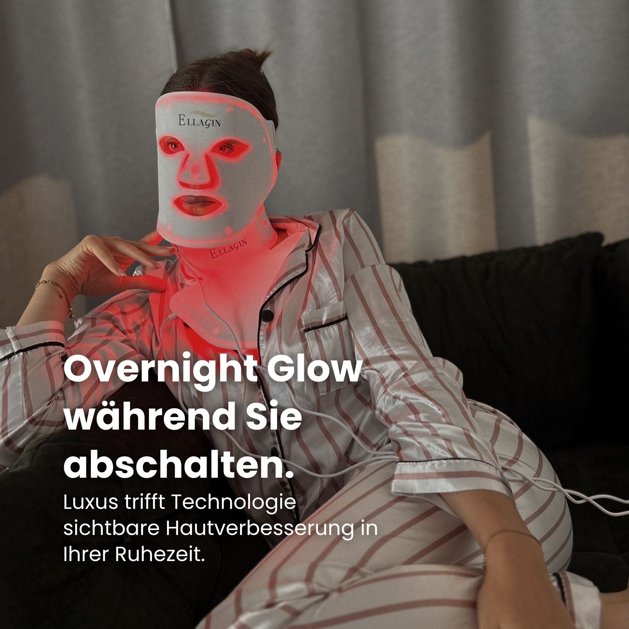 Ellagin Medizinische LED-Gesichts-,Hals und Dekolletémaske Professionelle LED-Lichttherapie