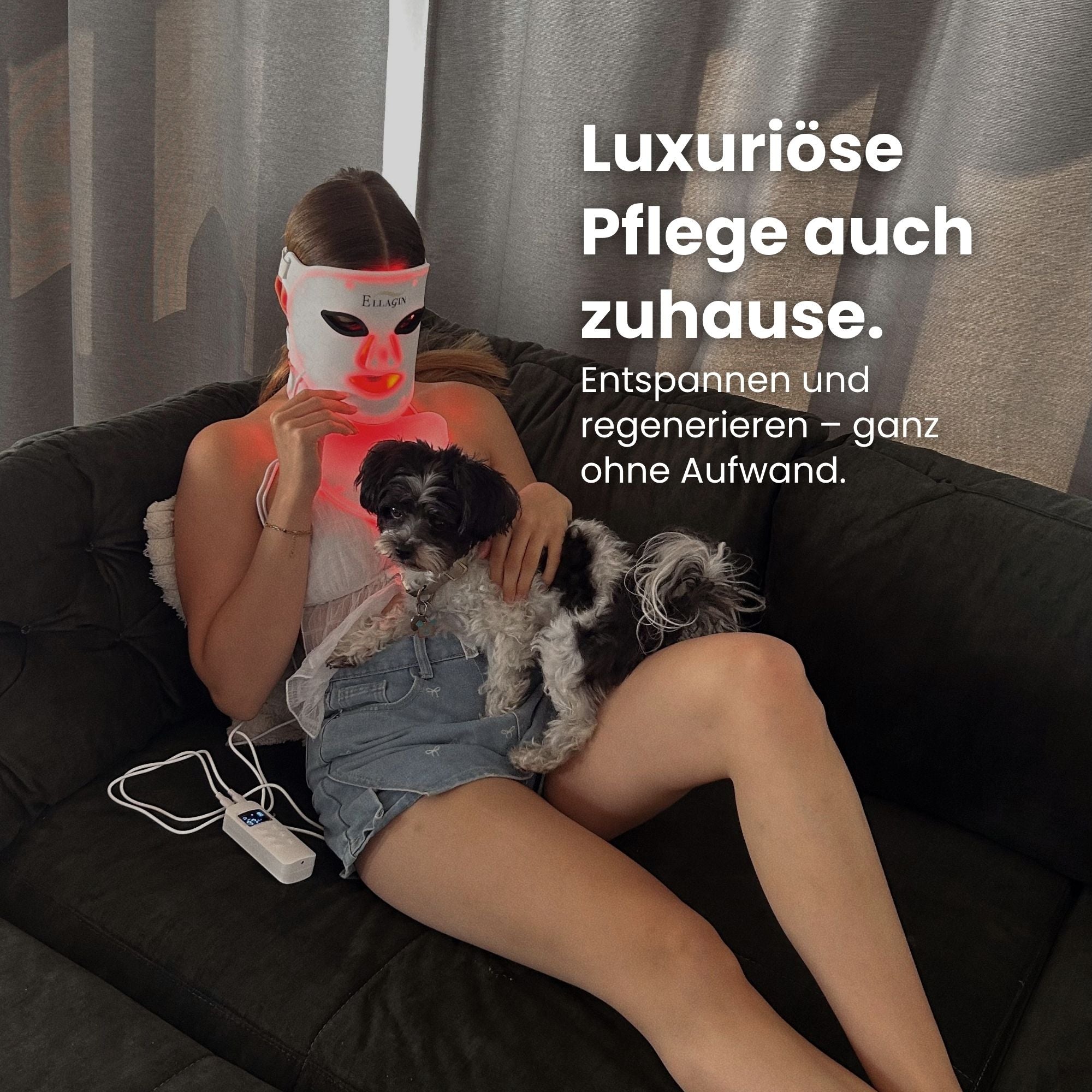 Ellagin Medizinische LED-Gesichts-,Hals und Dekolletémaske Professionelle LED-Lichttherapie