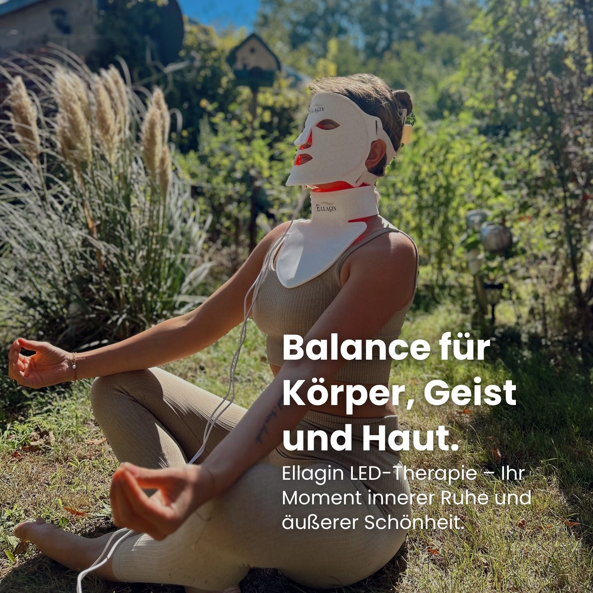 Ellagin Medizinische LED-Gesichts-,Hals und Dekolletémaske Professionelle LED-Lichttherapie