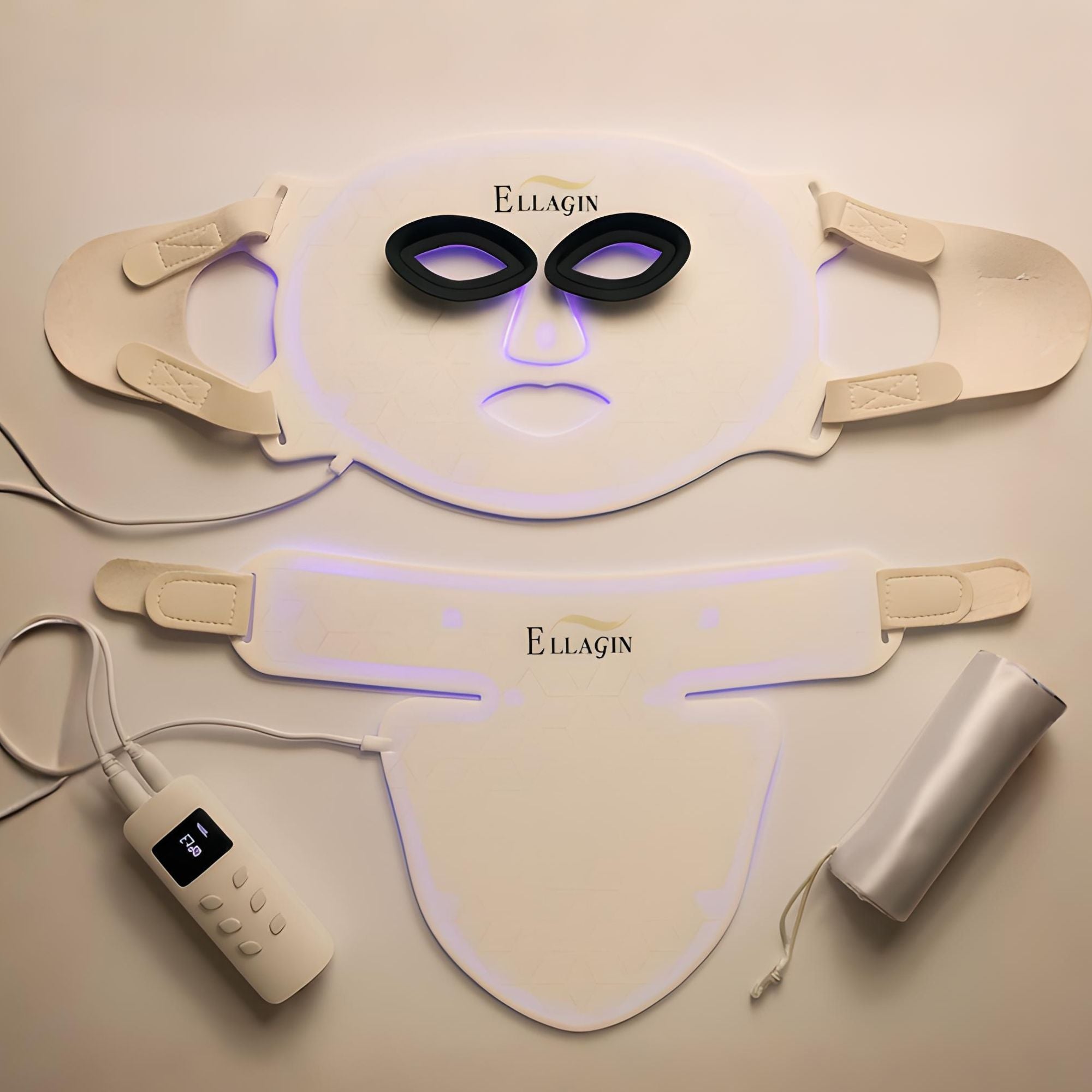 Ellagin Medizinische LED-Gesichts-,Hals und Dekolletémaske Professionelle LED-Lichttherapie